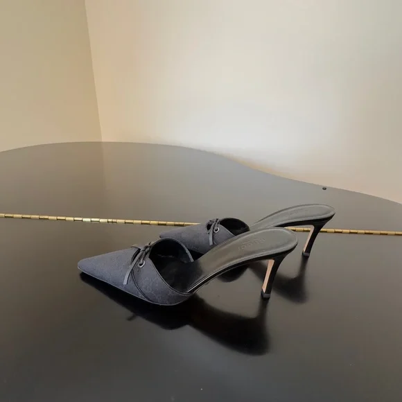 Authentic Vintage Retro Rare Luxury Gucci Black GG Canvas Mule Pumps/Shoes - Picture 16 of 17